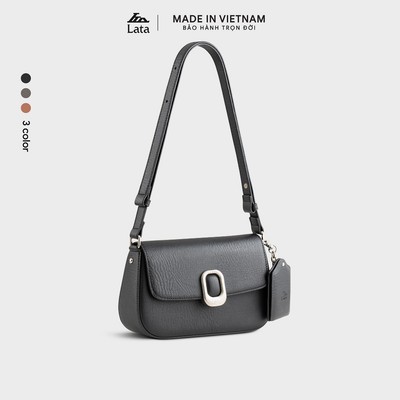 Túi Lata (Thời trang nữ khóa oval phối gương mini - Túi đeo chéo da HN144)
