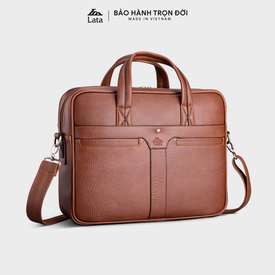 Cặp Công Sở Lata (Thời trang nam basic đựng laptop 14 inch - Cặp da CA34)