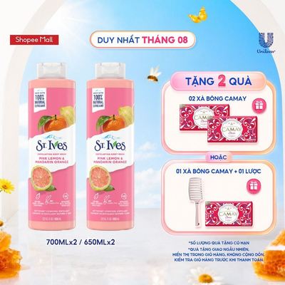 Bộ 2 chai Sữa tắm dưỡng da St.ives Cam Chanh 650ml hoặc 700ml