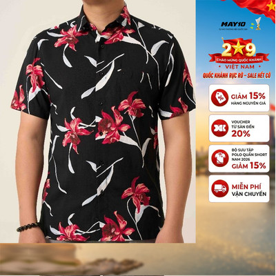 Áo Sơ mi lanh nam cộc tay May 10 form RegularFit mã 010126033LANH 3