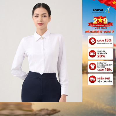 Áo sơ mi nữ May 10 mã AT040 vải bamboo - nano