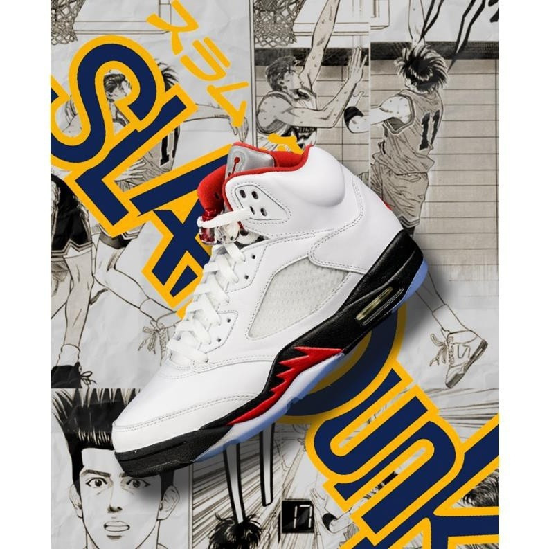Giày bóng rổ Ycbb Air Jordan 5 AJ5 Fire Red Maple Leaf 2022 Edition