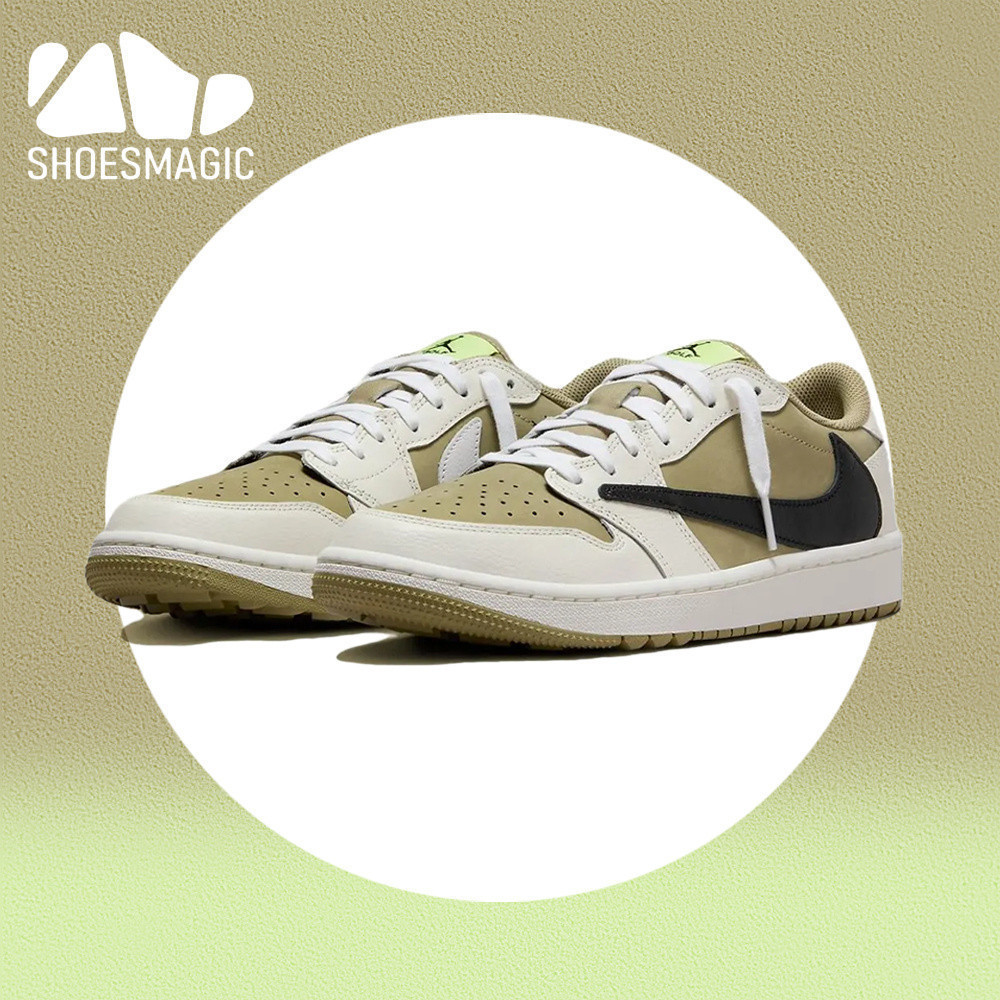 COD Travis Scott x Air Jordan 1 THẤP "GOLF" OG giày thể thao cổ thấp, giày trượt patin, chất lượng O