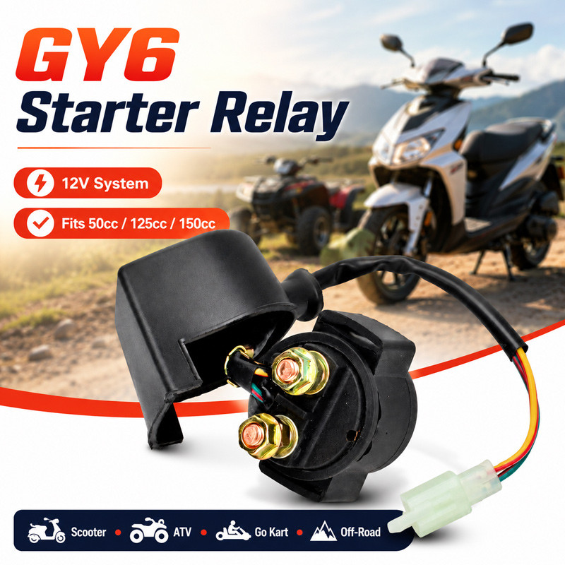 Rơle khởi động GY6 50 125 150CC 12V Solenoid cho xe tay ga Xe máy địa hình Go-Kart ATV