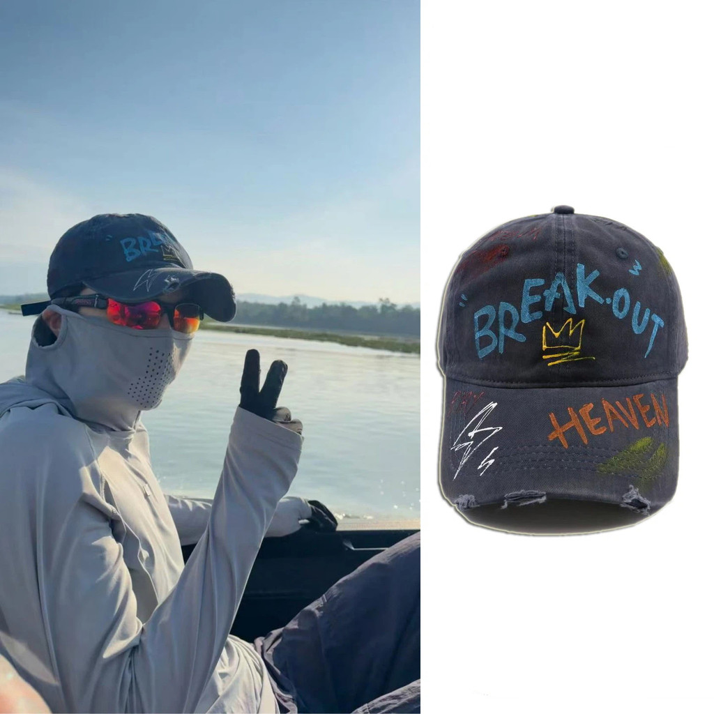 [Hàng có sẵn] Chen Linong Cùng Phong Cách Graffiti Mũ Bóng Chày Đường Phố Phong Cách Hip-Hop Chữ Fra