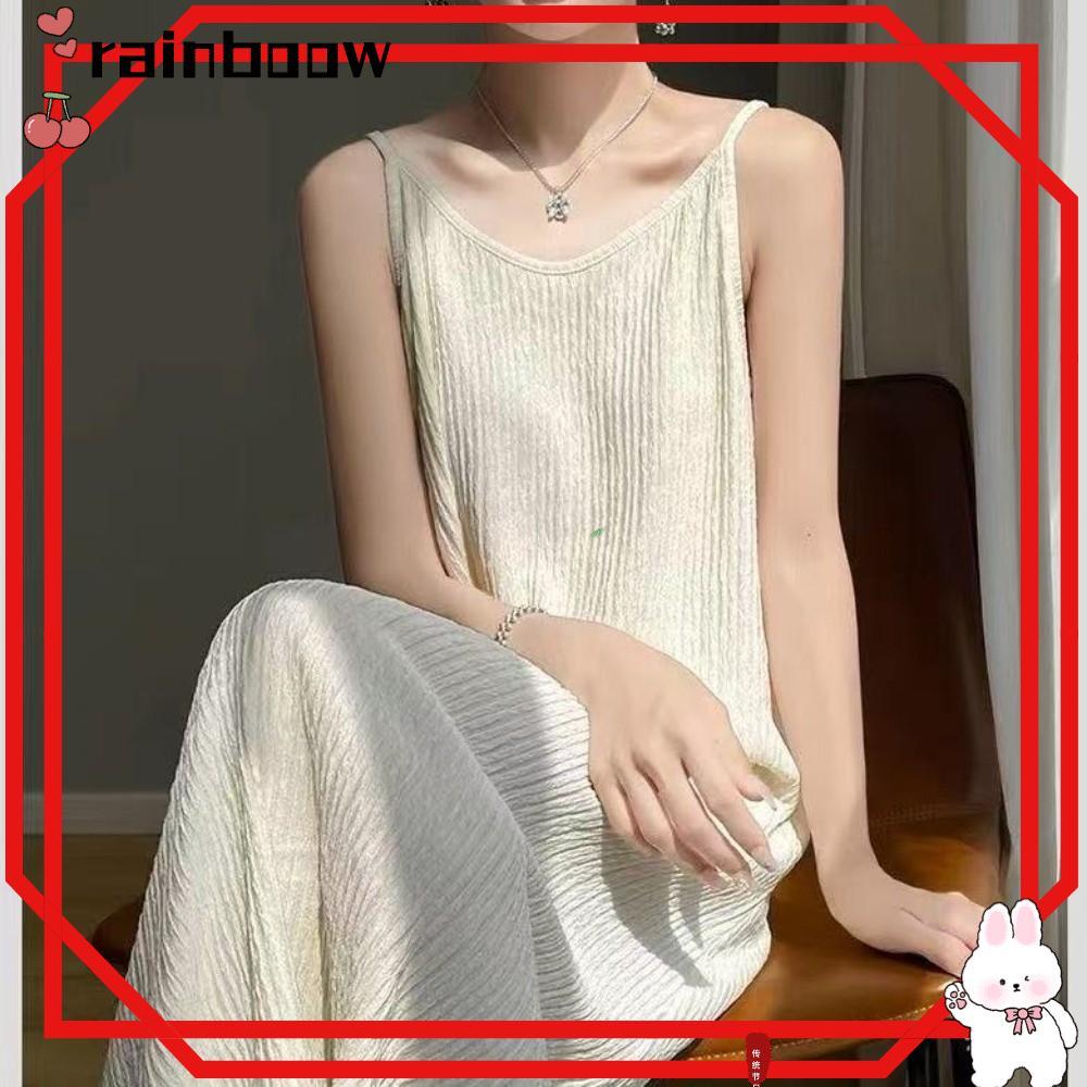 Đầm maxi Cami RAINBOW, Đầm dáng rộng không tay phong cách Pháp, Váy maxi không tay dài thanh lịch dà