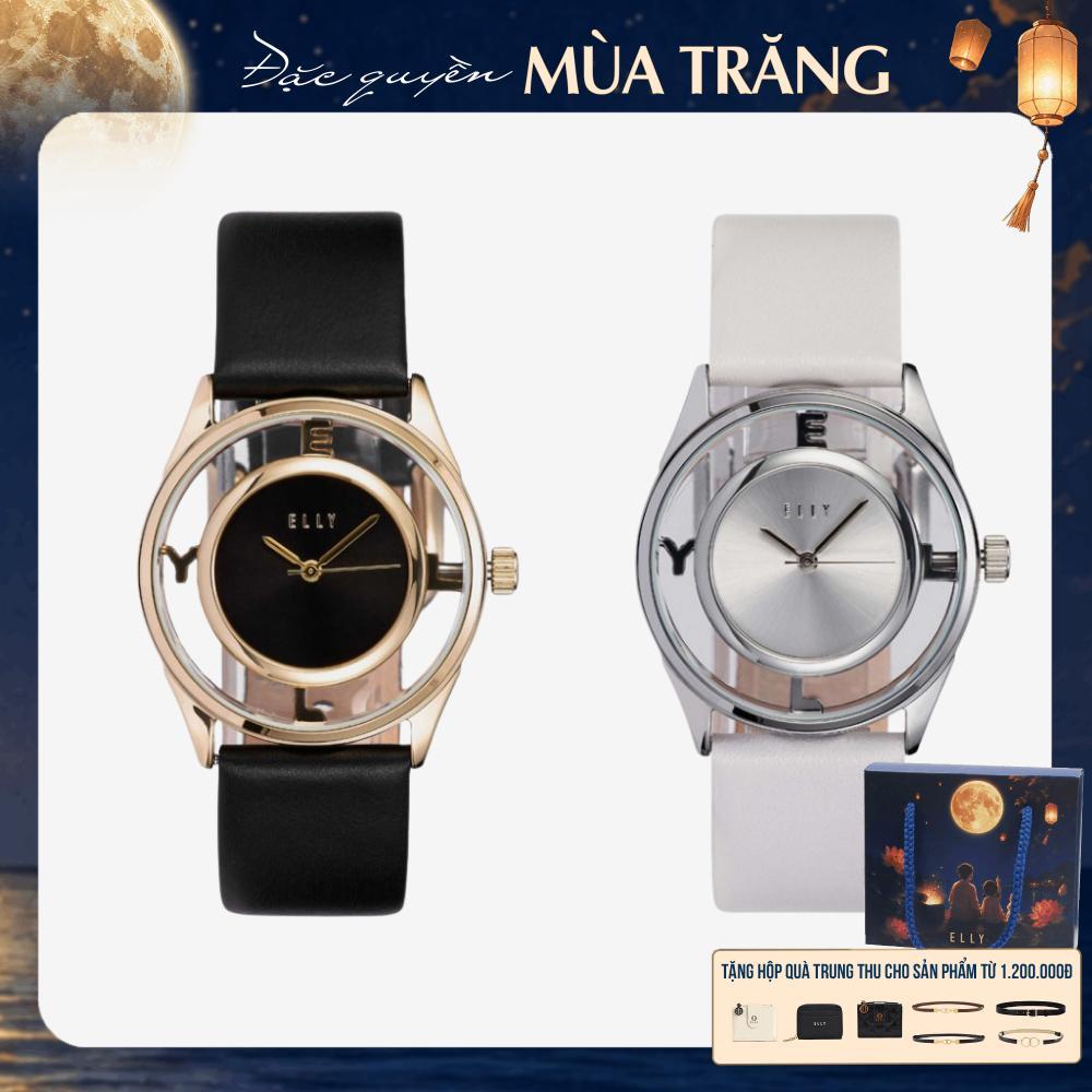 Đồng Hồ Nữ ELLY Cao Cấp Thời Trang Dây Da Mặt Tròn Chống Nước Sang Trọng Nữ Tính Đi Làm – EH23