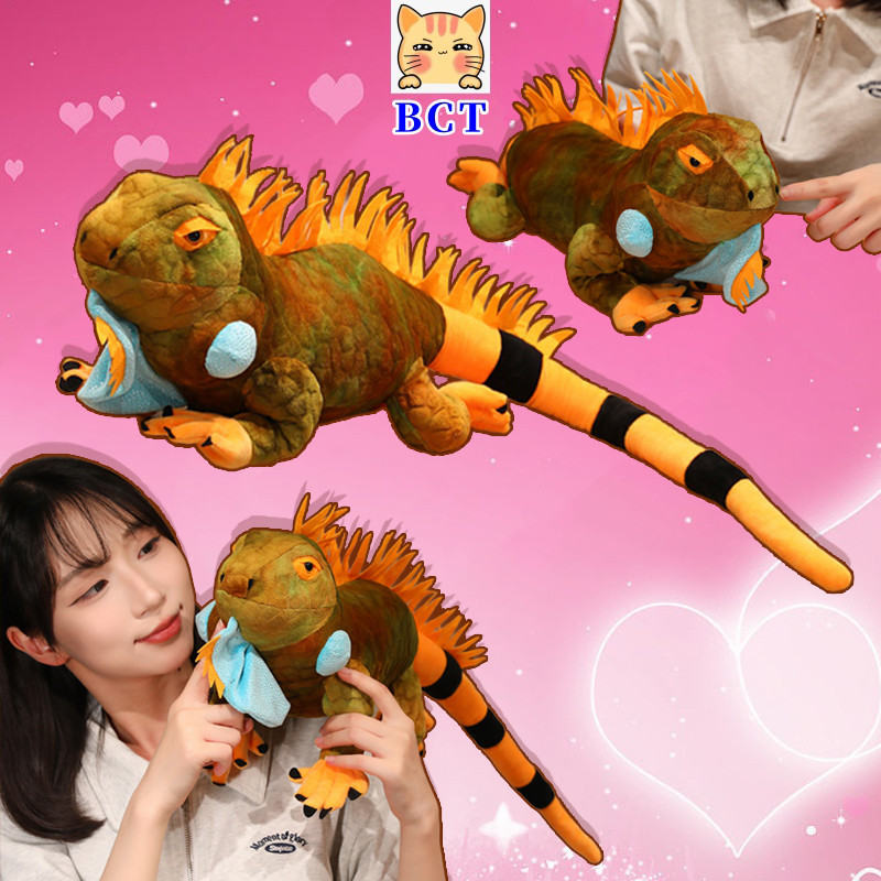 BCT✨Xanh Iguana Đồ Chơi Sang Trọng Thực Tế Iguana Thú Nhồi Bông Búp Bê Sống Động Như Thật Bò Sát San