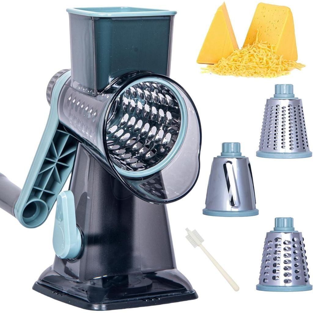 RotaryCheeseGraterCheeseShredder, CheeseGraterHandheldwithStrongSductionBase, KitchenVegetableSlicer