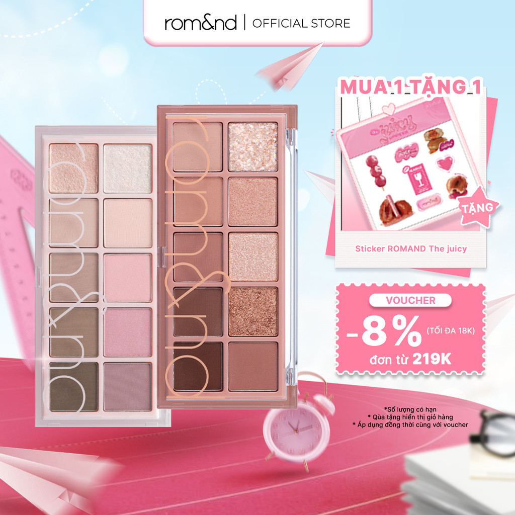 [LIVE] Bảng phấn mắt 10 màu siêu lấp lánh Hàn Quốc Romand Better Than Palette 7.5g