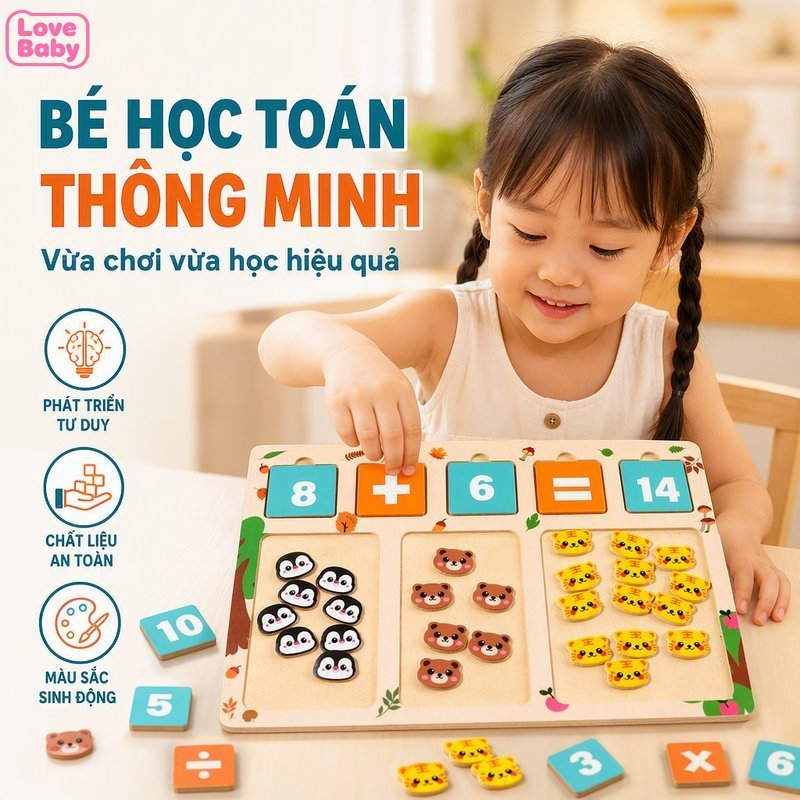 Đồ Chơi Toán Học Gỗ Tranh Ghép Hình Number Blocks Thẻ Số 1 20 Học Cộng Trừ Ở Nhà Lớp Mẫu Giáo