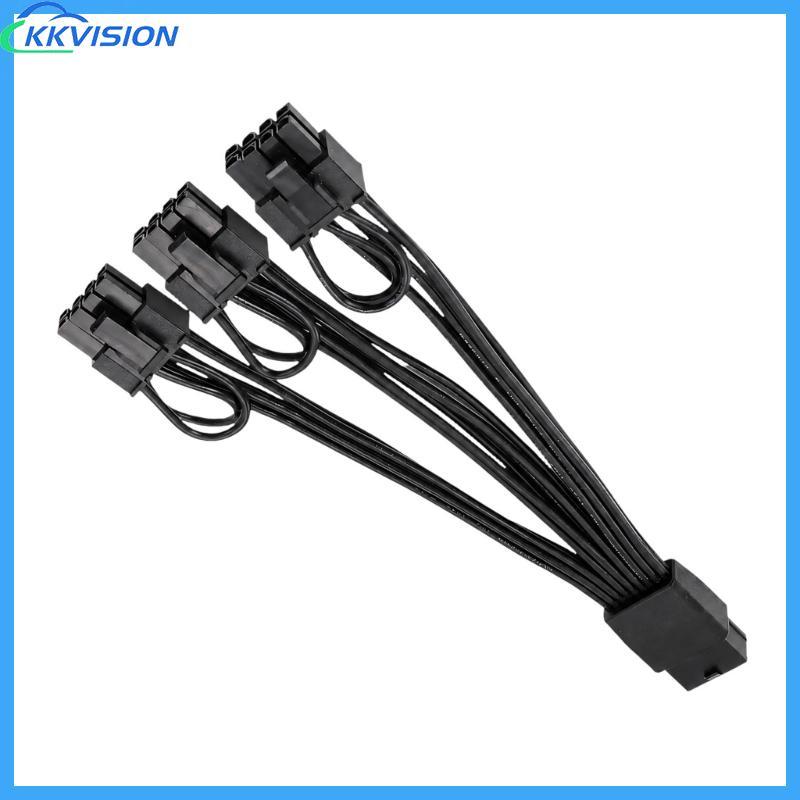 Cáp chia nguồn GPU KKV cho máy tính để bàn lắp ráp PC với một đầu vào nữ 8 chân PCIe và ba Outpu 6 +