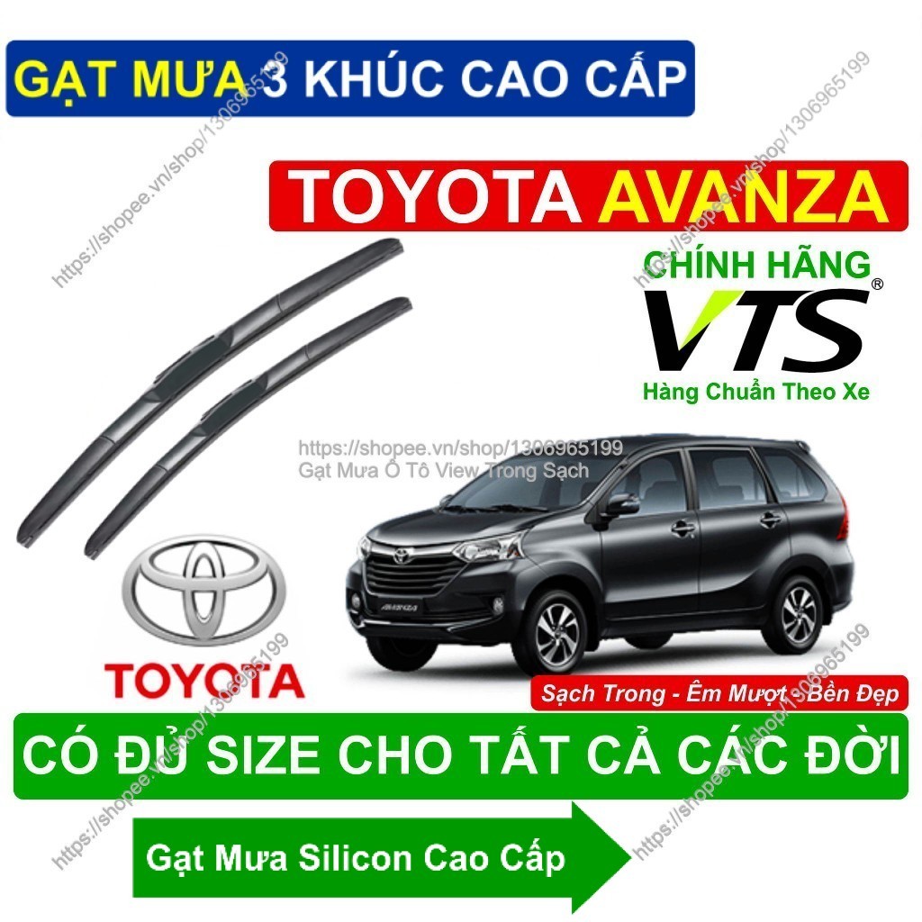 Gạt Mưa 3 Khúc Cao Cấp. Gạt Mưa Kính Lái Toyota Avanza. Cặp Gạt Mưa Kính Lái Toyota Avanza.  Toyota 