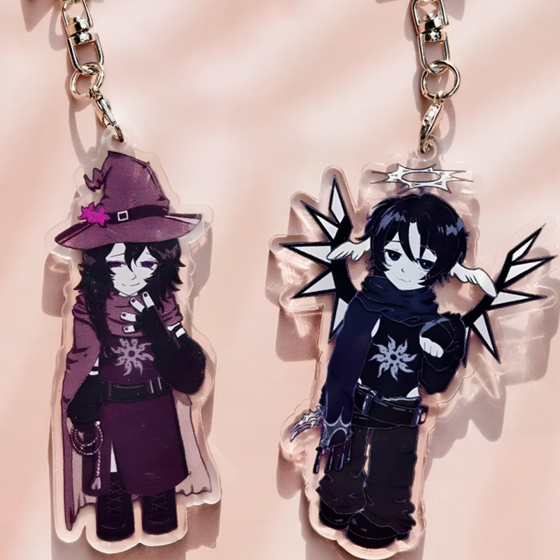 Two Time,azure Forsaken Keychain,Acrylic Keychain,Azuretime，Kawaii cartoon game Character pendant