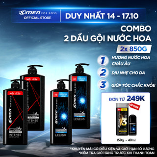 Combo 2 Dầu Gội Xmen for boss  850g/chai Intense/Legend - công nghệ Ultra Keratin