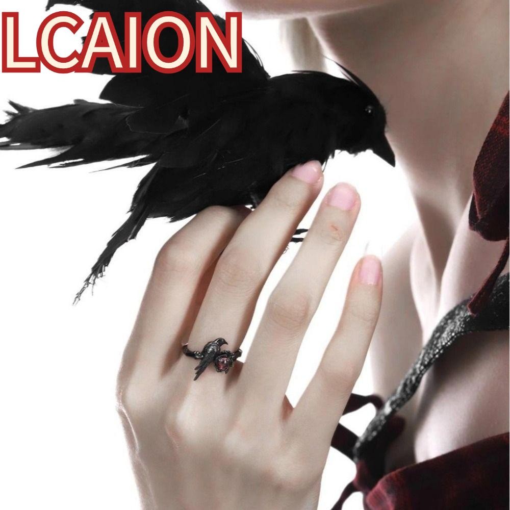 LCAION Black Raven Ring - Nhẫn cosplay chủ đề chim corbeau, phù hợp làm quà tặng thời trang