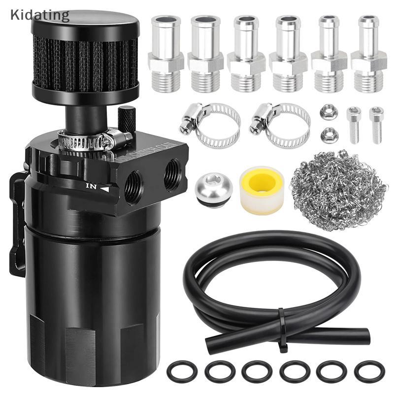 Kidating Universal Nhôm Baffled Oil Catch Can, Oil Separator Catch Can With Breather Filter 300ml -T