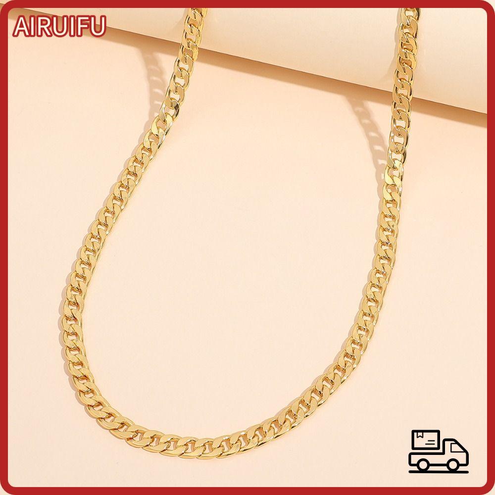 Vòng cổ mạ vàng AIRUIFU, Vòng cổ vàng 18K kim loại vàng 18K, Vòng tay mạ vàng nhiều kích cỡ thời tra