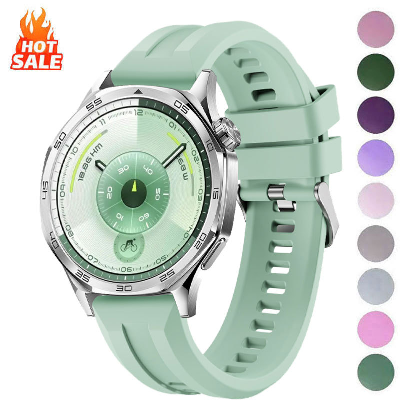 Dây đeo silicon 22mm cho Huawei GT6 46mm Thể thao Dây đeo cổ tay có thể điều chỉnh thoáng khí cho Hu