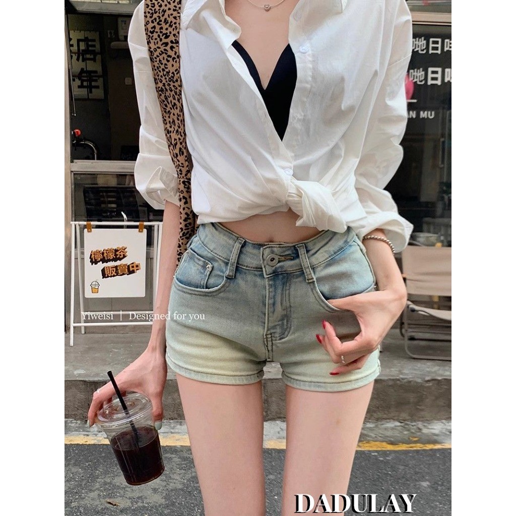 【💖】Shorts Women's Denim Shorts High Waist Tight Fitting Hip American Style
