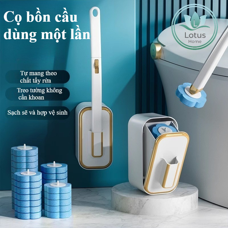 Bộ Chổi Vệ Sinh Toilet Gắn Tường Xoay 360 Độ Đầu Chổi Thay Thế Tiện Lợi Khử Mùi Hiệu Quả