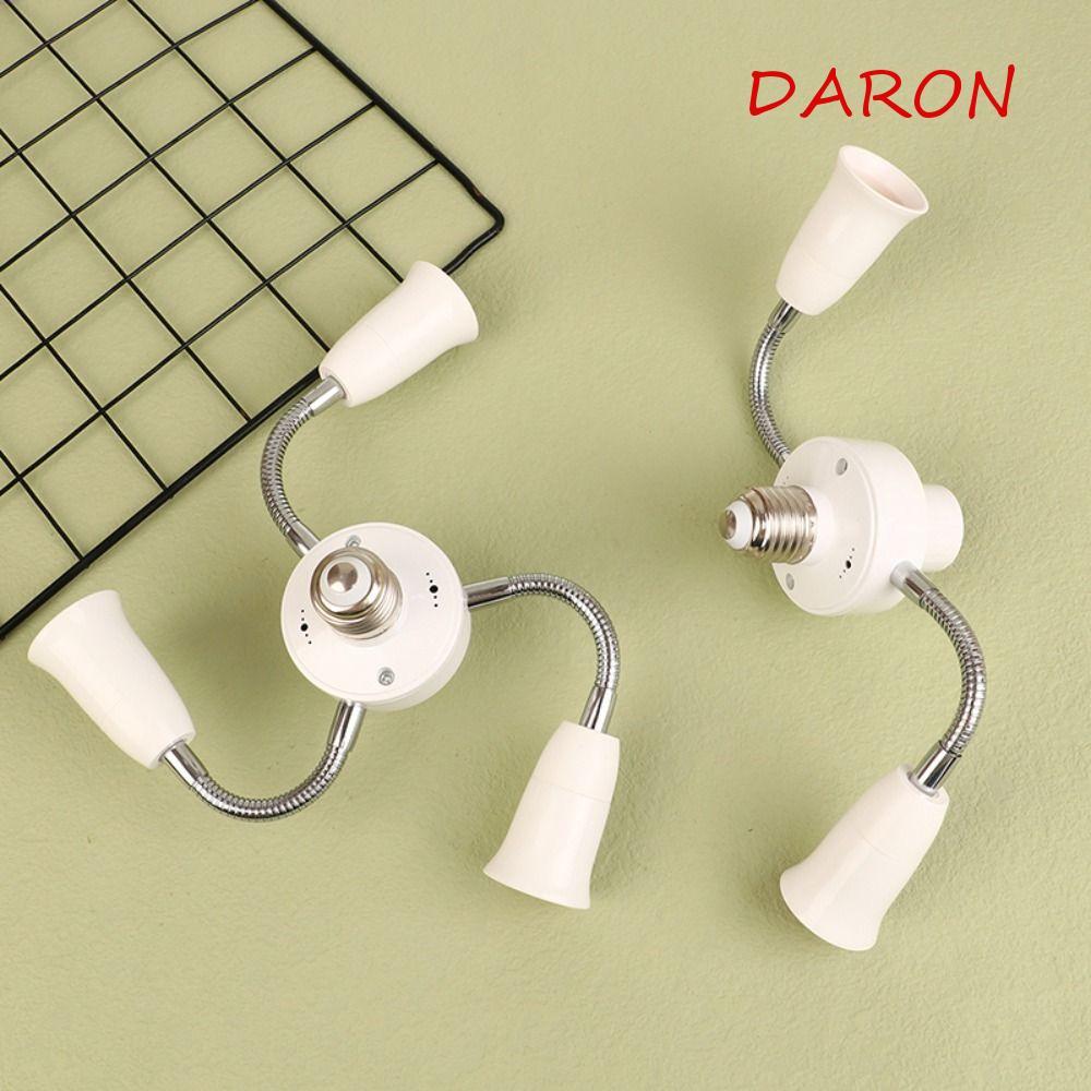 Bộ chia ổ cắm đèn DARON E27, Bộ chuyển đổi bóng đèn Bộ chuyển đổi giá đỡ đèn E27 linh hoạt, Màu trắn
