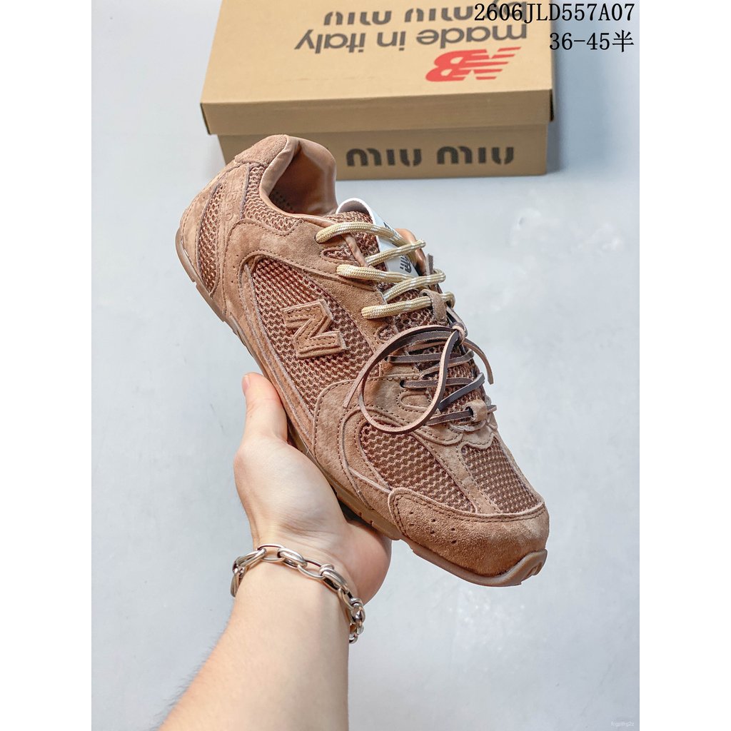 Sneaker Miu Miu x NB530 SL unisex, retro, phối màu đơn sắc, nhẹ, thoáng khí, sportstyle thời trang c