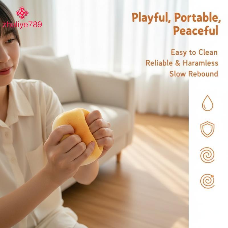 < zhuliye789 > Phim Hoạt Hình Kawaii Trứng Tart Antistress Foot Toy Fidget Bóp Đồ Chơi Mochi Giảm Că