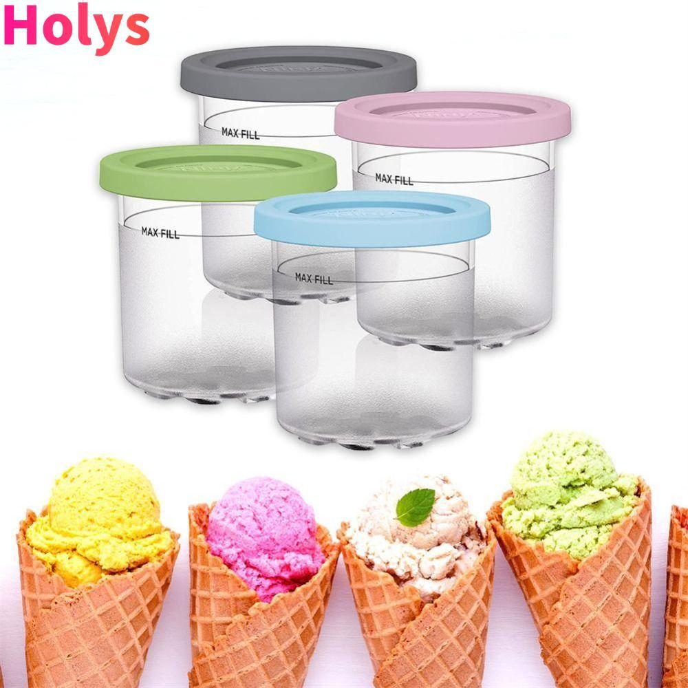 HOLYS 12 / 4 Hộp Đựng Kem Tổ Chức Chai Chống Rò Rỉ Hộp Bảo Quản Lọ Cho Ninja Creami Cho Ninja