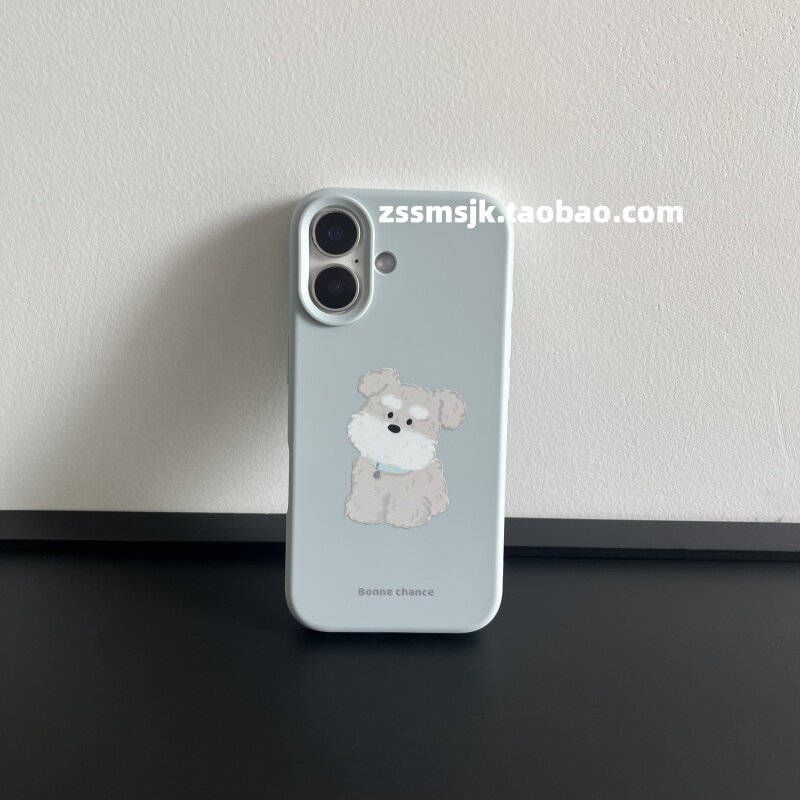 Ốp điện thoại này là gì?Phim hoạt hình dễ thương Đầu cong Schnauzer iPhone17promax Túi đựng điện tho
