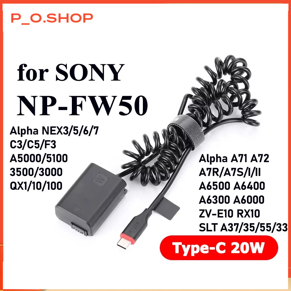 【🔥Free ship🔥】Dummy Type-C Sony NP-FW50 | Pin giả pin ảo pin dummy battery DC Coupler SONY FW50 A72 A
