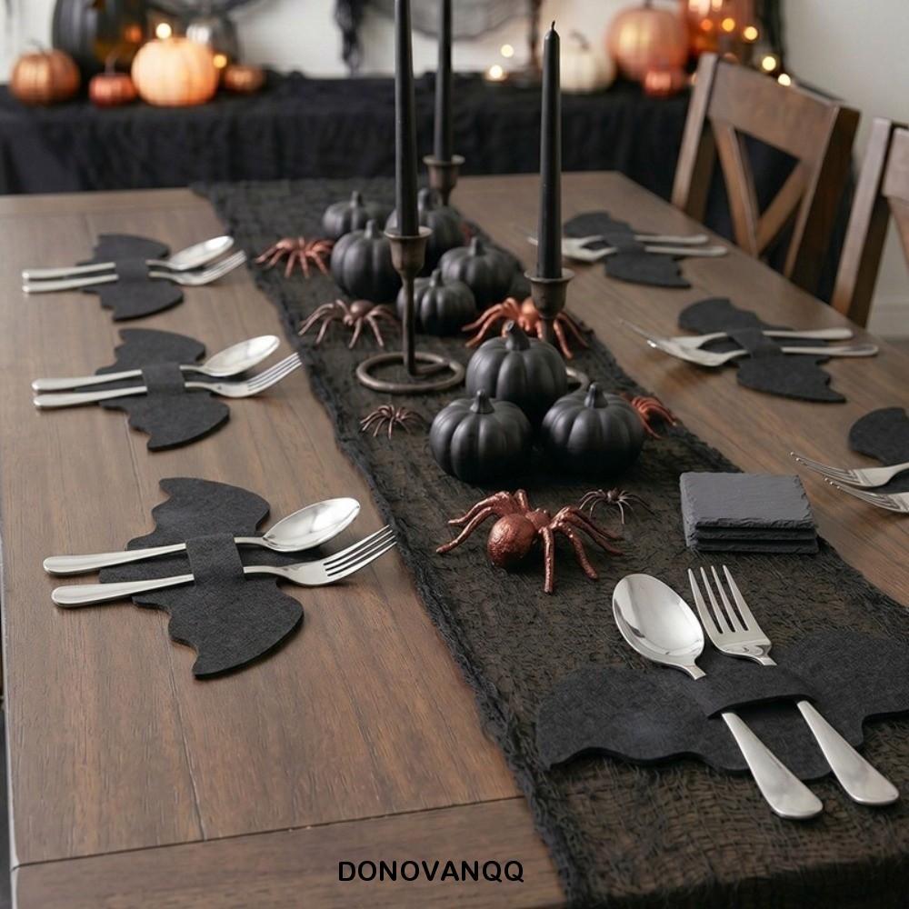 DONOVANQQ 12 Chiếc Halloween Nhện Web Dao Kéo Bao, Túi Dao Kéo Dơi Di Động Trang Trí, Tay Đũa Nhẹ Tú