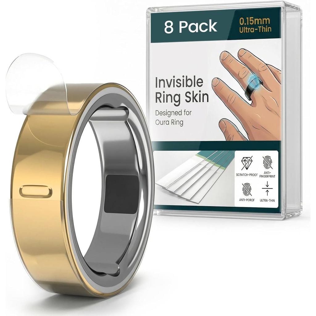 8 Gói Vỏ Da Trong Suốt Siêu Mỏng Tương Thích Với Oura Ring Gen 4 / Gen 4 Gốm / Oura Gen 3, Phim Bảo 