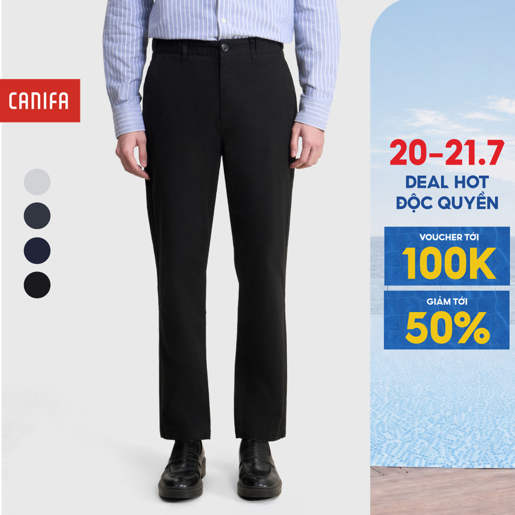 Quần kaki nam CANIFA dáng công sở form suông basic 8BK26A001