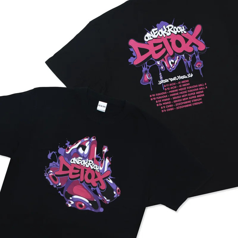 ONE OK ROCK DETOX Live 2026 Ban Nhạc Áo Thun Phong Cách Đường Phố 1 Cotton Nhiều Kích Cỡ Màu Sắc Dàn