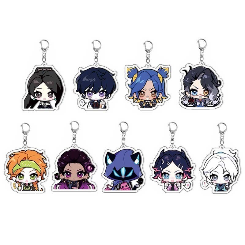 Anime Bun Valorant Acrylic Keychain Figures Vyse Clove Llaveros Cartoon Cosplay Key Chain Women Men 
