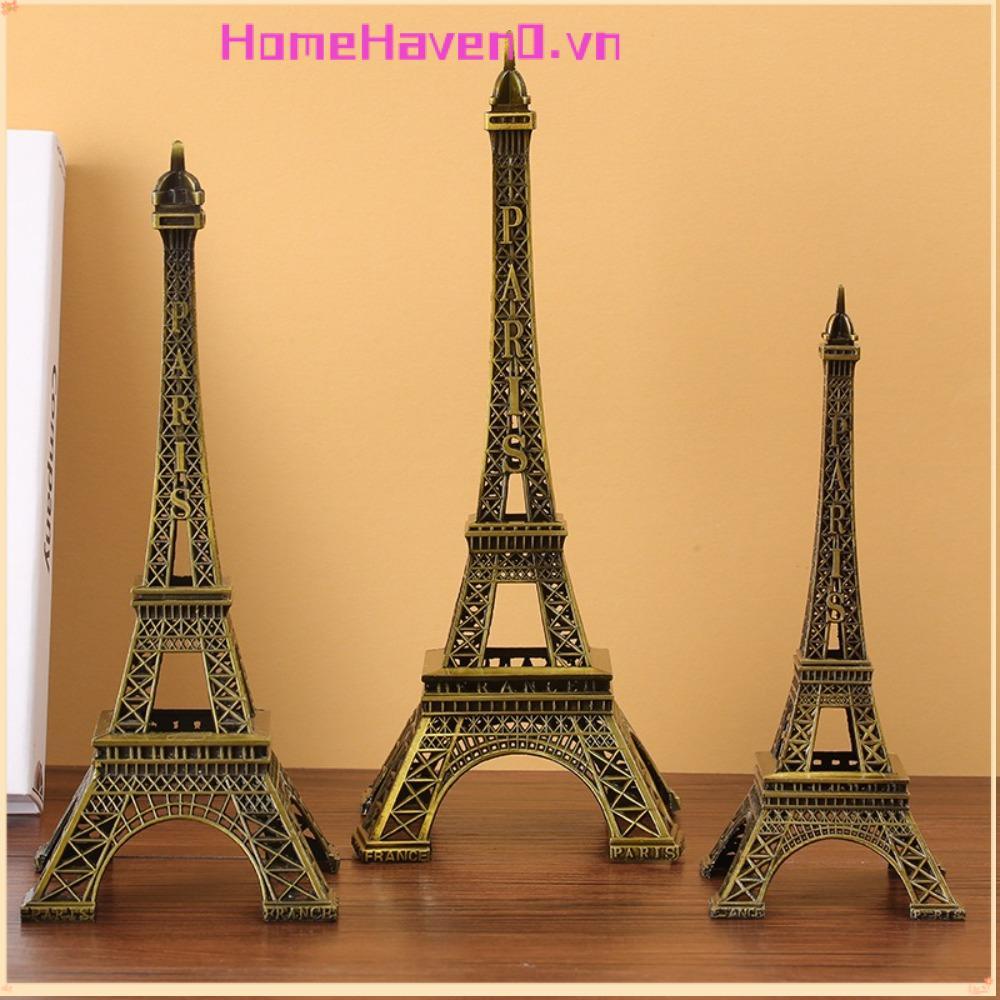 Mô hình tháp Eiffel HOMEHAVEN, Thiết kế tinh tế Tượng tháp Eiffel 7 kích cỡ, có hộp Đồng Kim loại Th