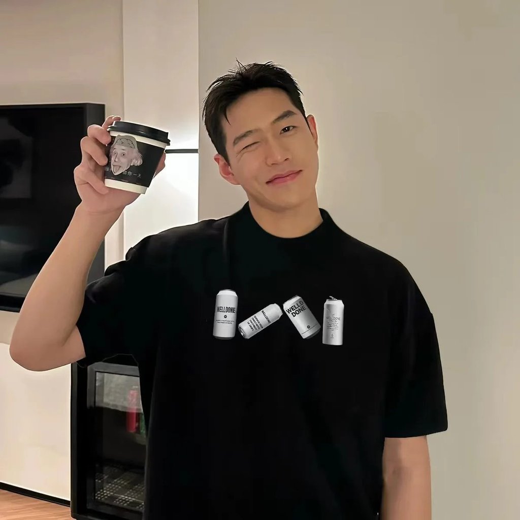 WE11K High Street Wear American Loose Can In Chữ WELLMIKI Áo thun ngắn tay nặng nam