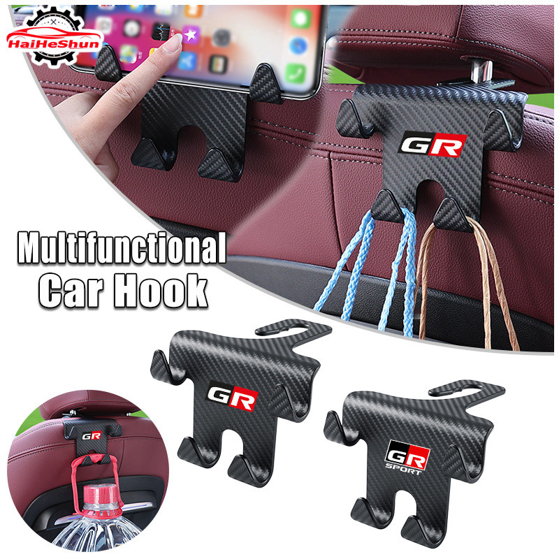 Toyota GR 4 Trong 1 Ô Tô Ghế Sau Móc Treo Đa Năng Lưu Trữ Đa Năng Sắp Xếp Giá Đỡ Điện Thoại Sợi Carb