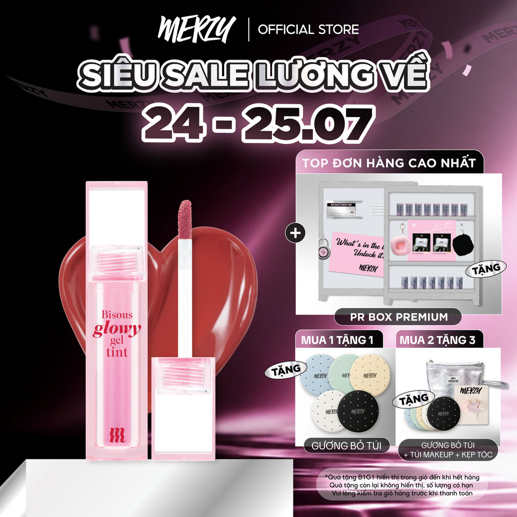Son Bóng Pha Lê Căng Mọng, Bền Màu Merzy Bisous Glowy Gel Tint 4g