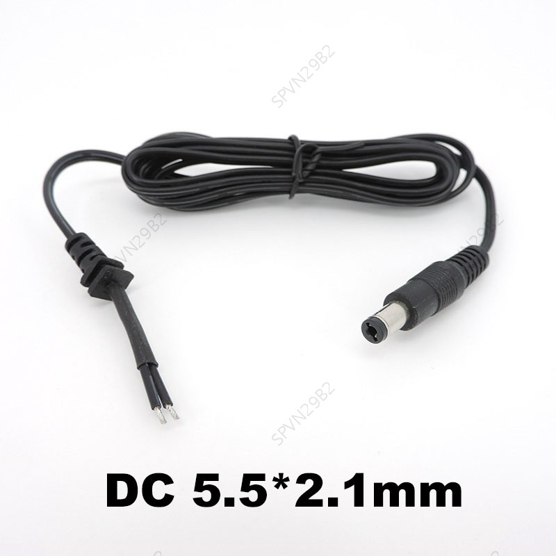 150cm DC Dây Cáp Nguồn Cung Cấp Dây DC Nam Cắm 2pin 5.5 * 2.1mm Đầu Ra 20awg VN29B2