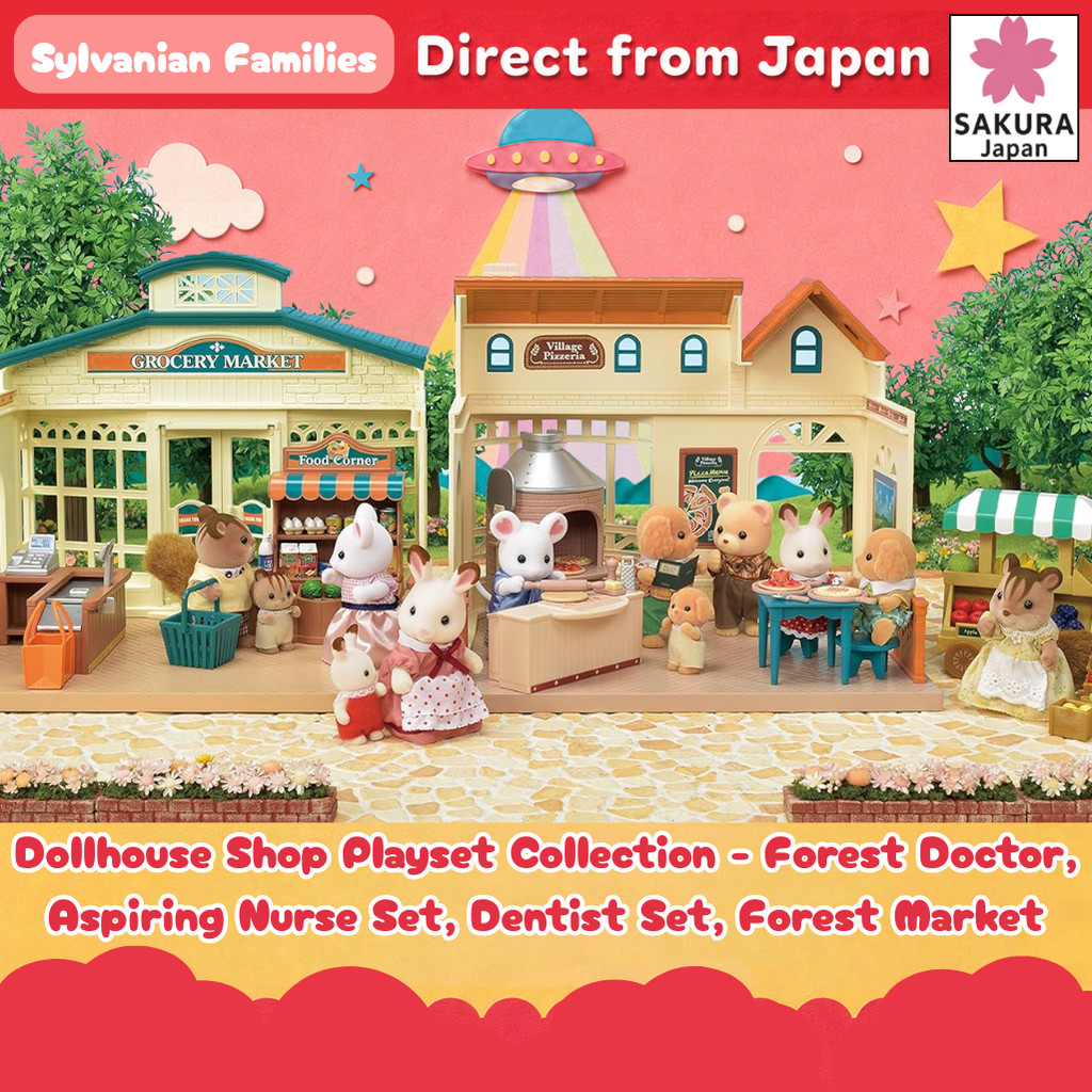 Sylvanian Families Dollhouse Shop Playset Collection - Forest Doctor, Aspiring Nurse Set, Dentist Se