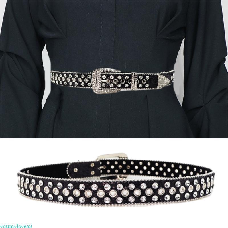 Yml3 Mát Gothic Eo Dây Thắt Lưng Thông Thường Thắt Lưng Studded Eo Ceinture Lady Thắt Lưng Lấp Lánh