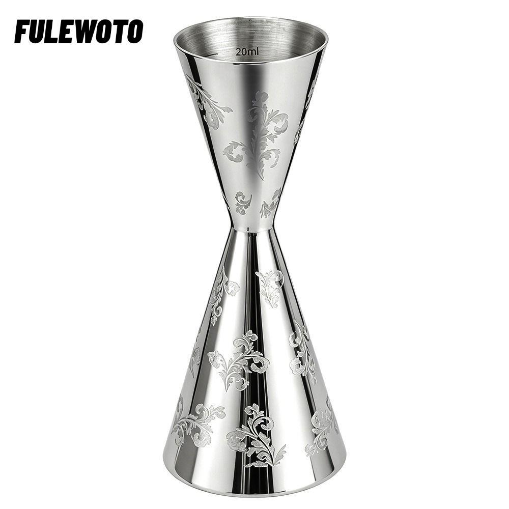 FILEWOTO Cocktail Jigger Cup, Lá Inox Thiết Kế Sọc Đôi Đầu Jigger, Chuyên Nghiệp 30 / 60ml Bartendin