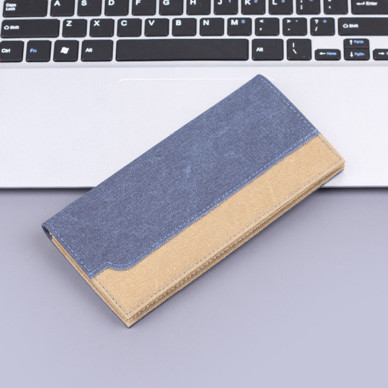M] Ví Canvas Nam Đựng Thẻ Nam Một Ví Vải Mềm Denim Túi Phù Hợp Với Nam 12 Khe Cắm Thẻ Ví