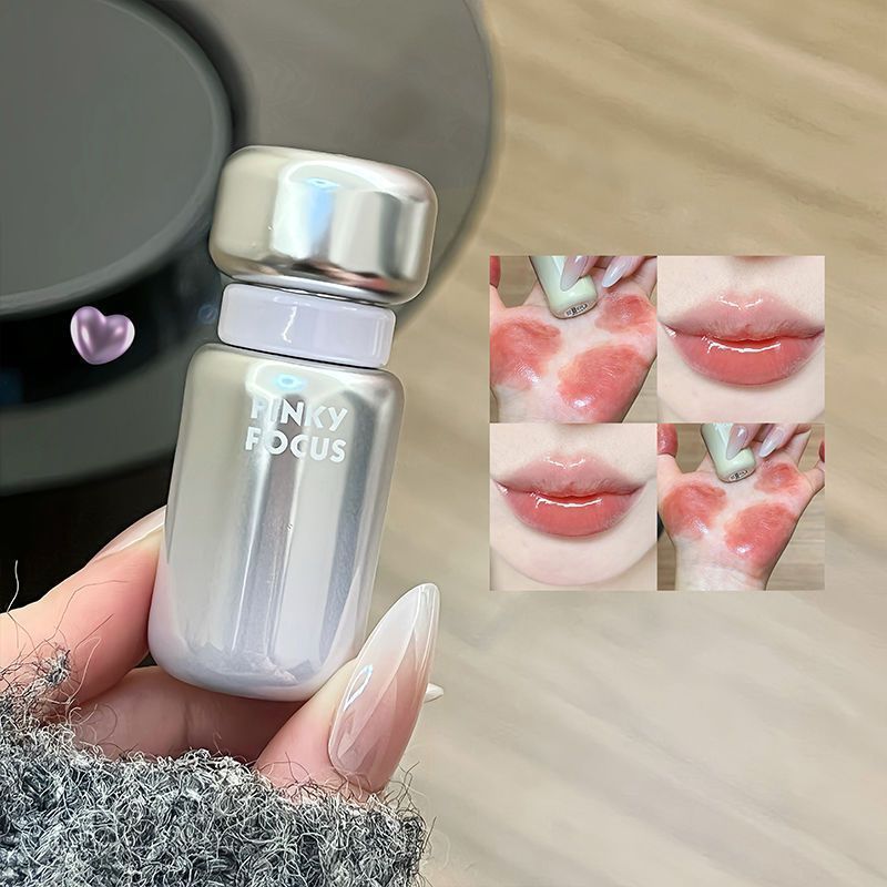 Pinky pinkyFocus Sweet Guava Mirror Lip Gloss Làm trắng màu phát triển Toot Glass Lip Giả Trơn Son M