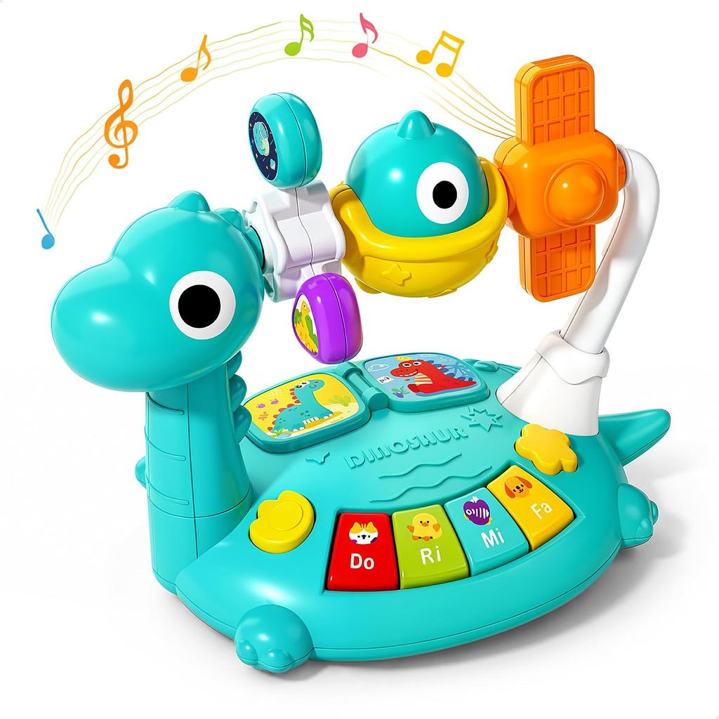Đồ chơi đàn Piano khủng long iLearn cho bé, Đồ chơi âm nhạc cho trẻ sơ sinh 6-12 tháng | Đồ chơi âm 