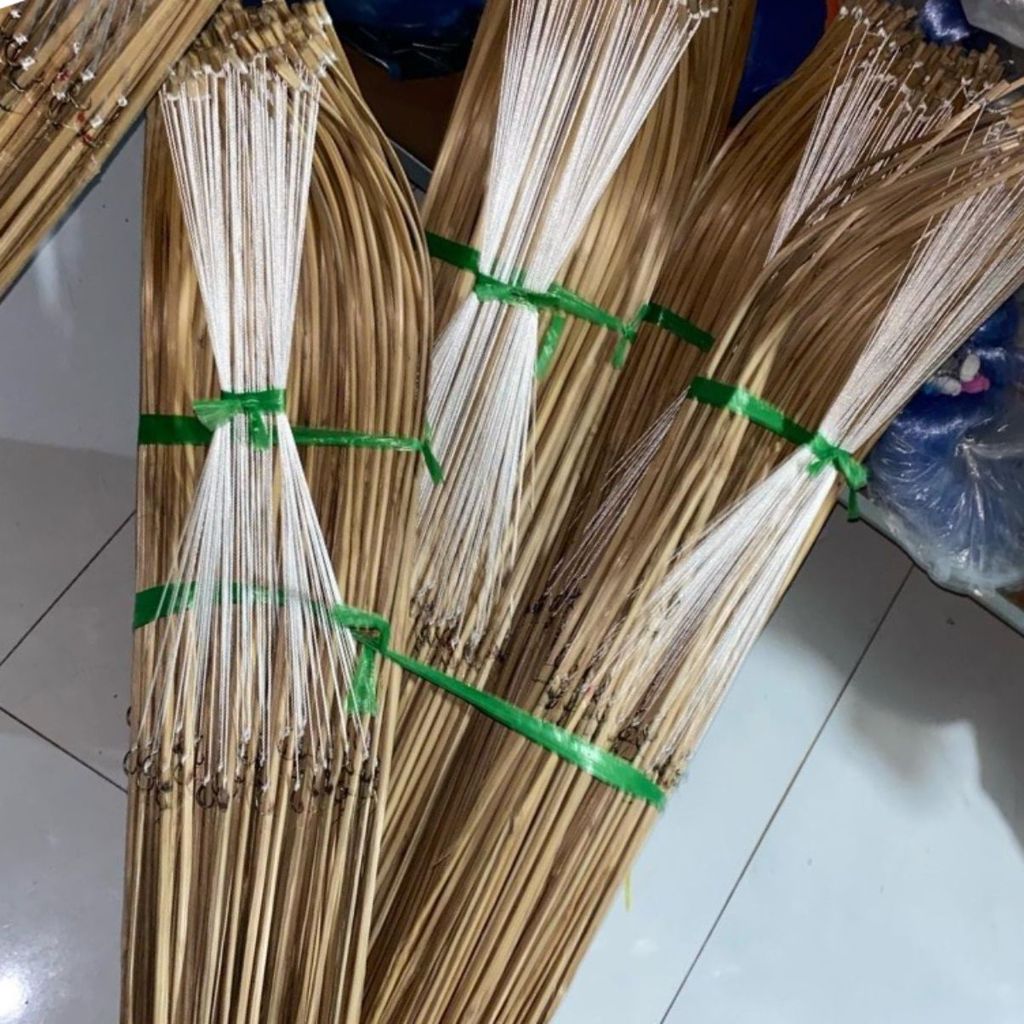 Bộ 30 cần- câu cá lóc, cá trê gồm cần câu cắm, dây dù nylon và lưỡi hạt bắp số 8 chống quát – Đồ Câu