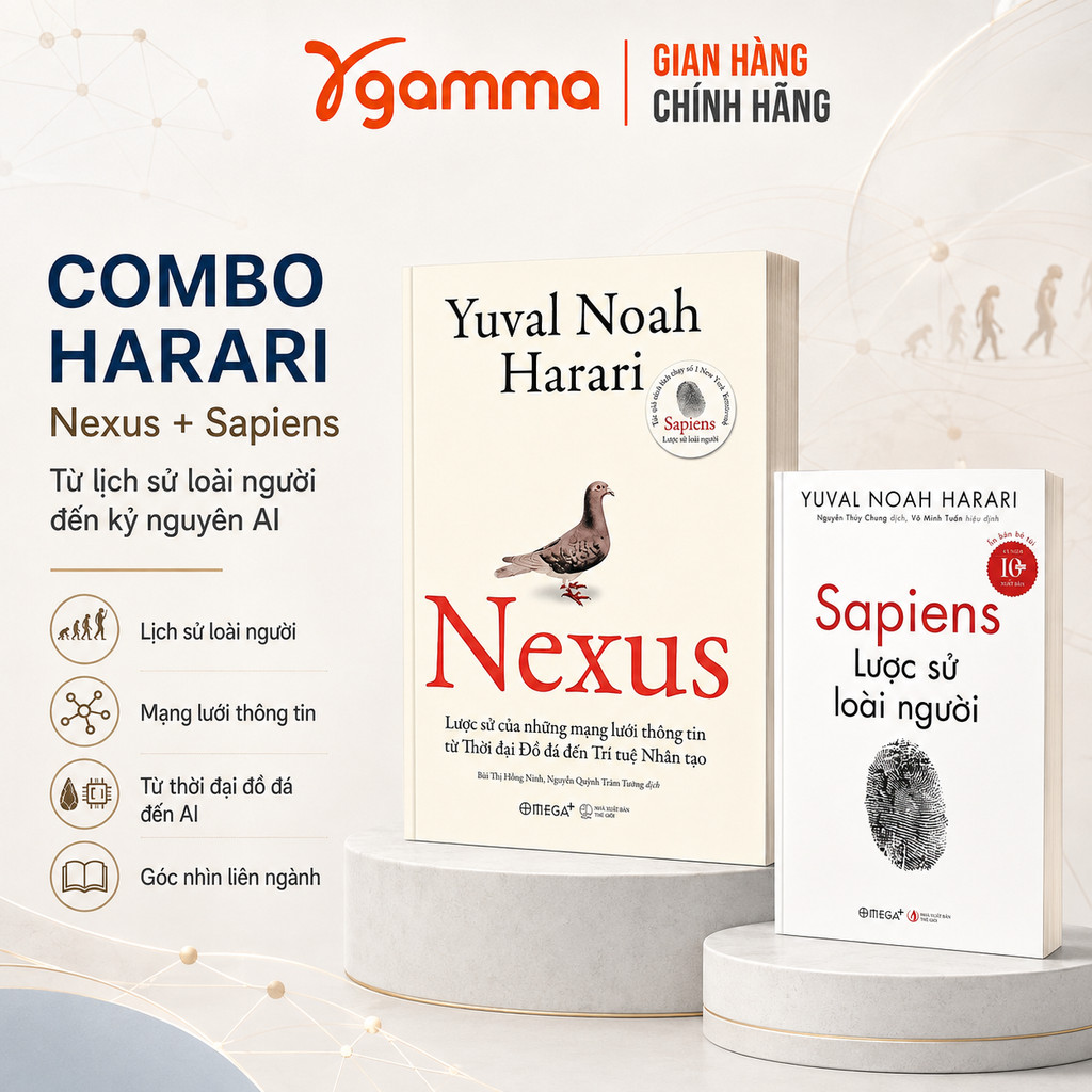Sách - Lẻ/Combo: Nexus (BM) + Sapiens Lược Sử Loài Người (Bỏ túi) - Yuval Noah Harari (Omega Plus)