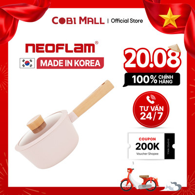 [Hỏa tốc HCM] Nồi Hàn Quốc Neoflam Blossom đáy từ 20/24cm, nắp kính - Hồng